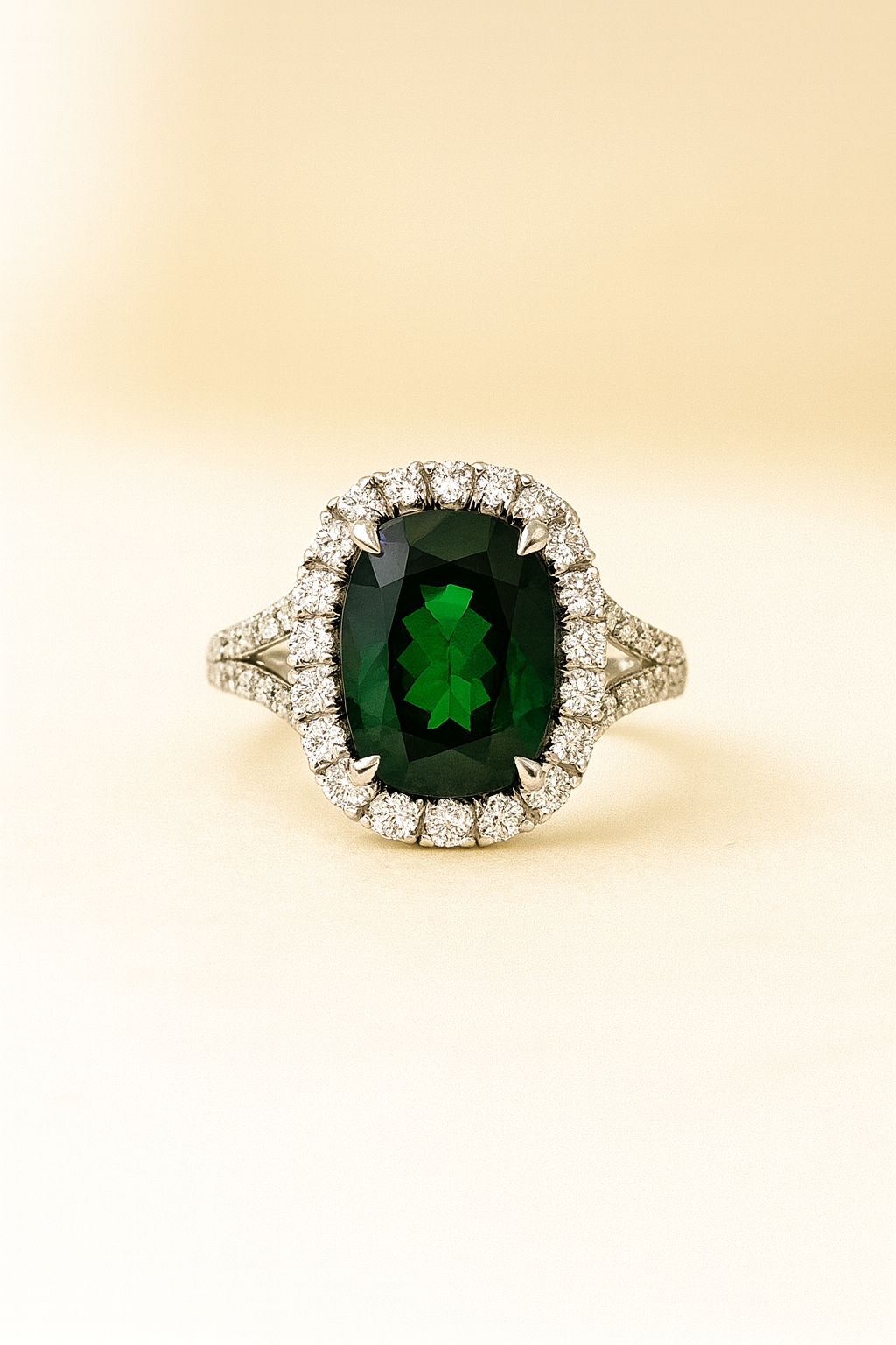 green tourmaline ring Green Tourmaline Diamond Ring