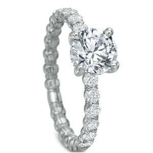 White Gold Riviera Engagement Ring Setting