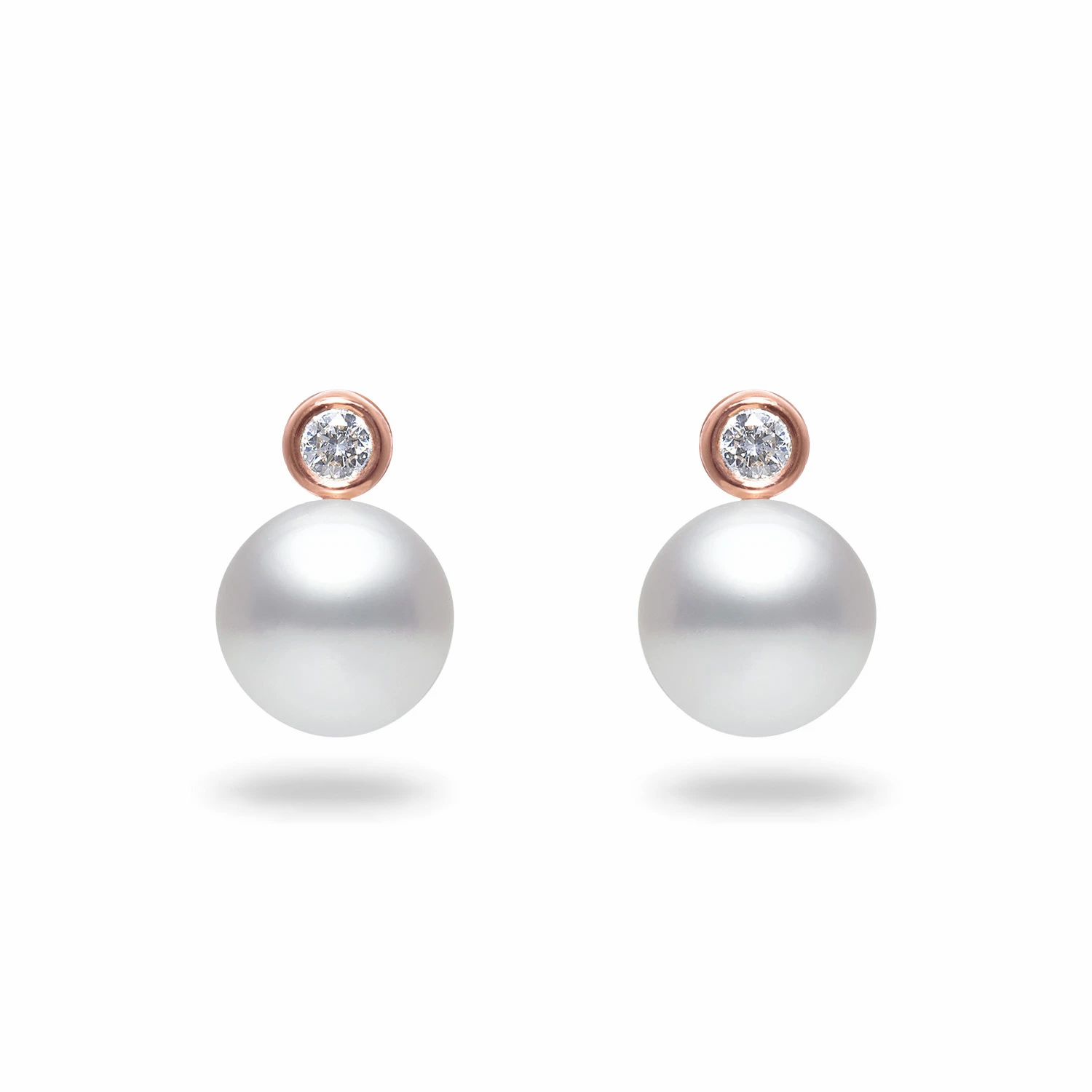 Golden South Sea Pearl and Diamond Earrings