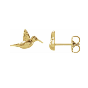 Hummingbird gold earrings