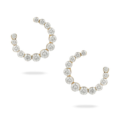 Gold Diamond Anchor Earrings