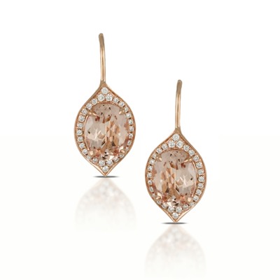 Rose Gold Amethyst Diamond Earrings