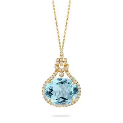 18K Blue Topaz Diamond Earrings