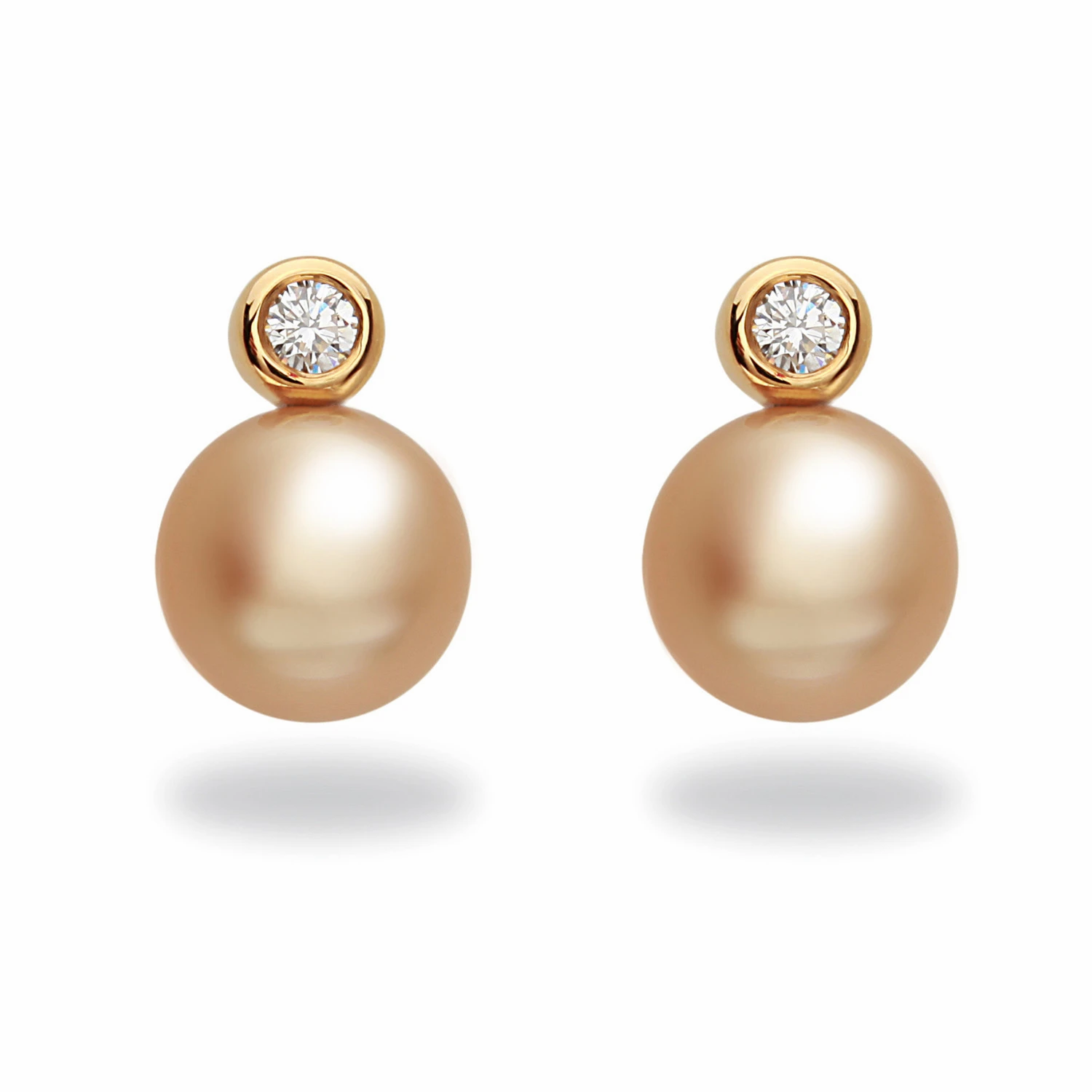White South Sea Pearl Diamond Earrings