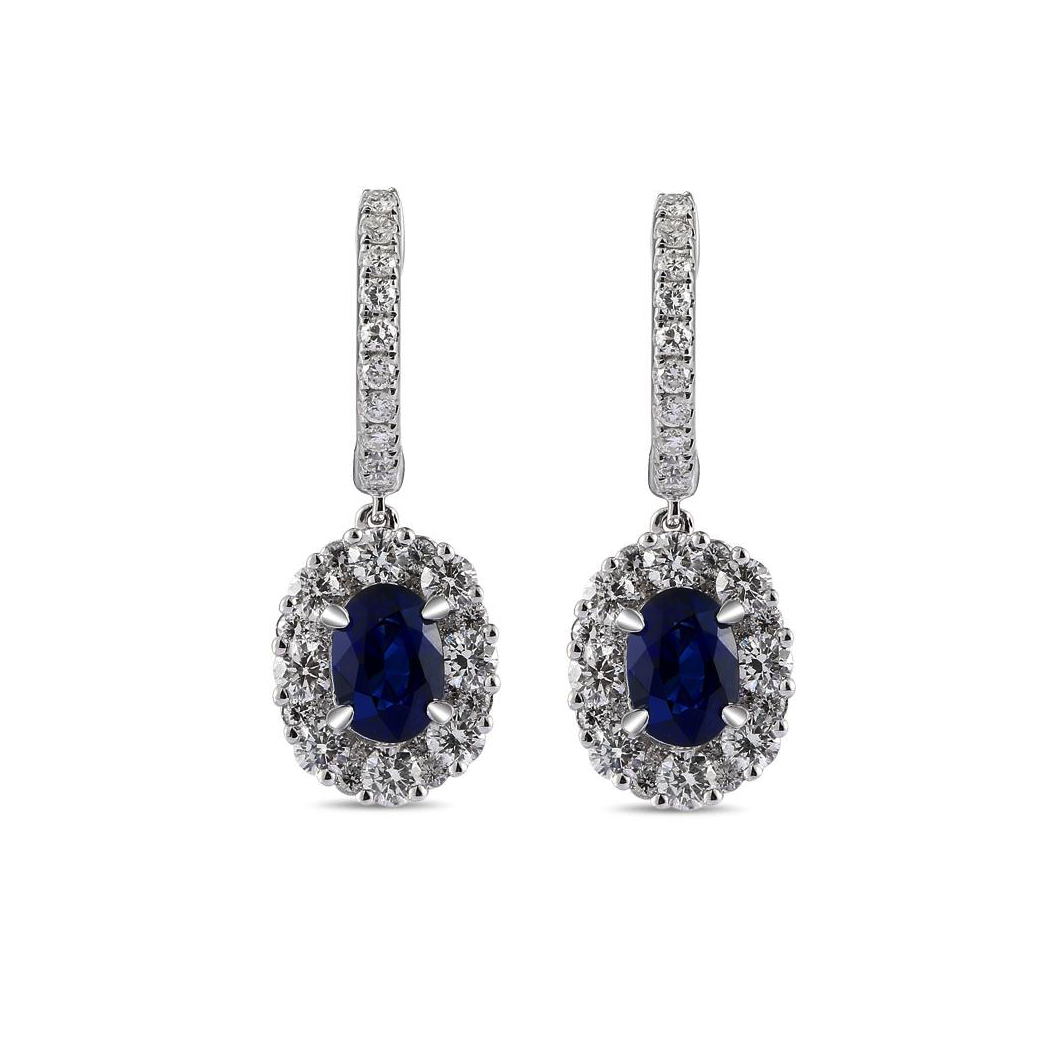 18kt Ruby Diamond Hoop Earrings