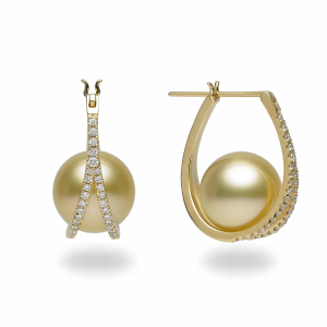 18 Kt Golden South Sea Pearl Earrings
