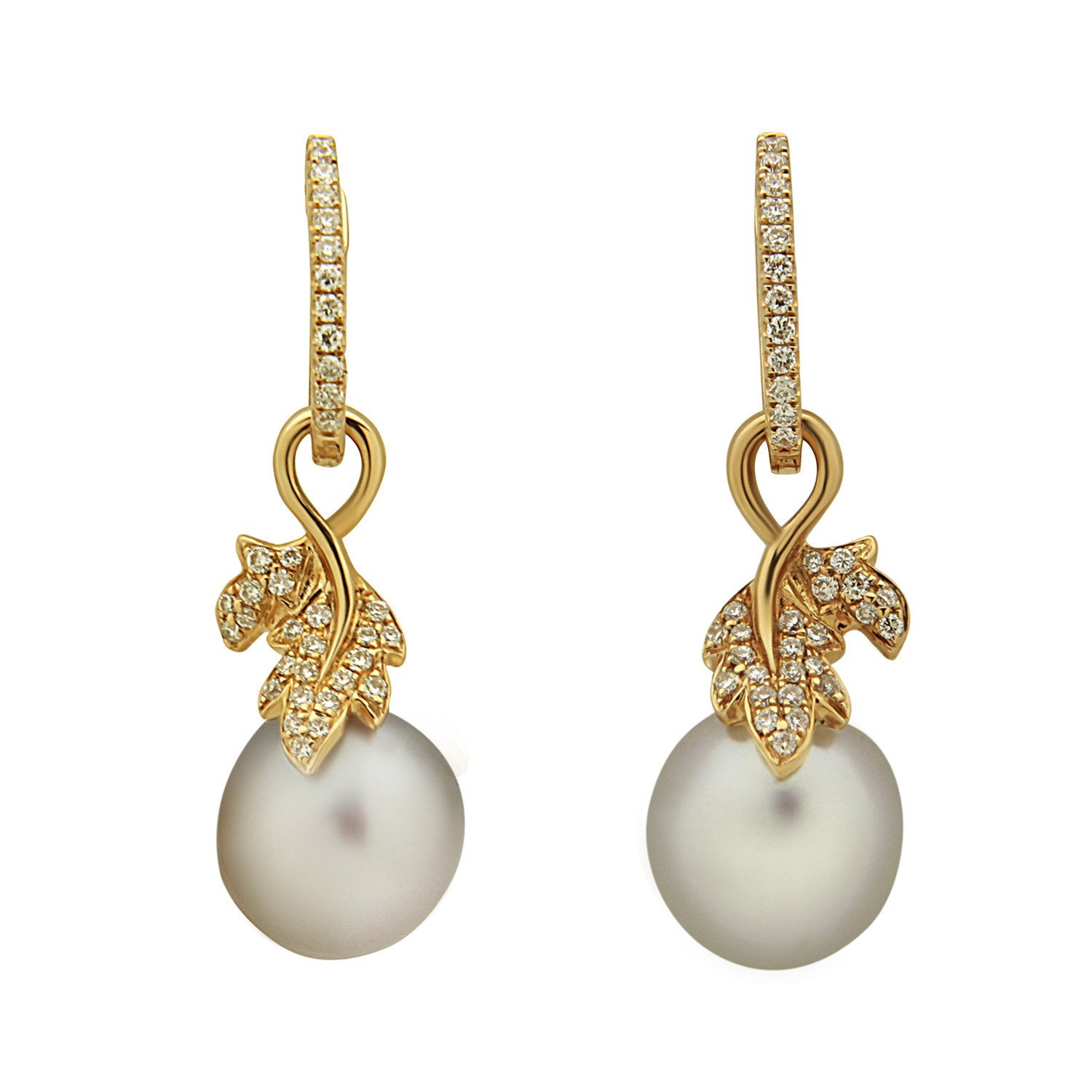 Tahitian Leaf Diamond Earrings