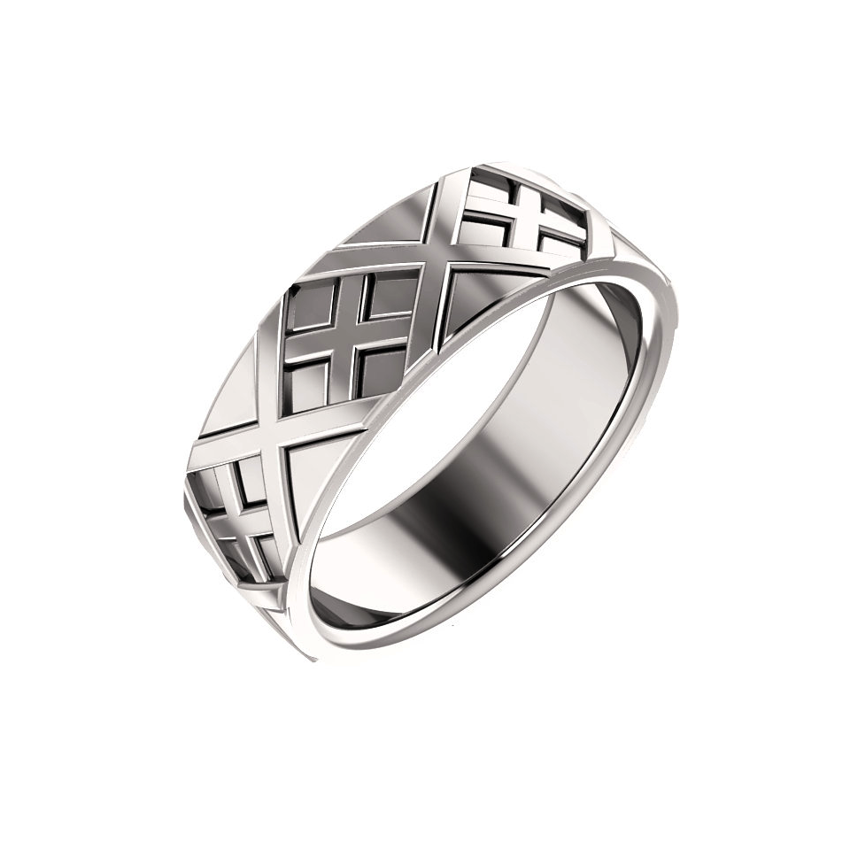 Mens 6mm white gold wedding ring