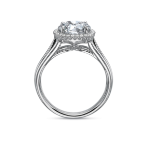 Triple Band Halo Engagement Ring