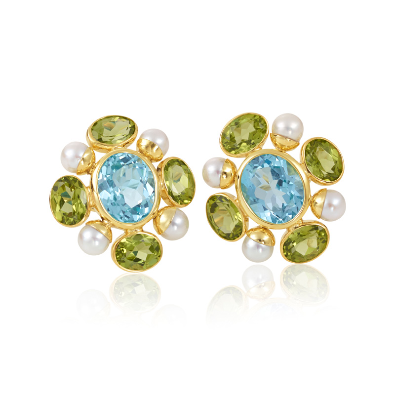 Rose Faceted Gemstone Earrings