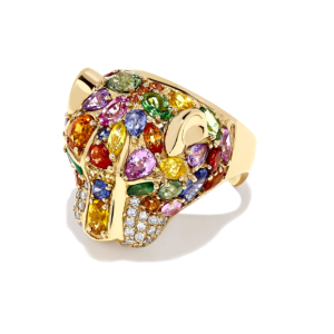 Gemstone Diamond Panther Ring
