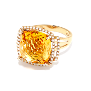 Citrine Diamond Ring