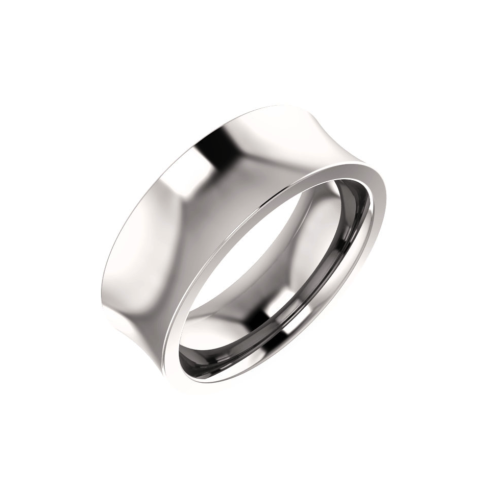 Grooved Mens Wedding Band