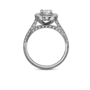 18kt white gold Oval Halo Diamond Engagement Ring