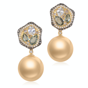 Smokey Topaz Diamond Earrings