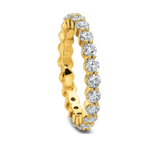 18kt Yellow Gold Share Prong Diamond Band