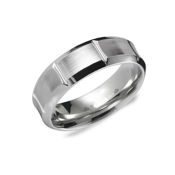 Men's wedding band satin finish 6mm