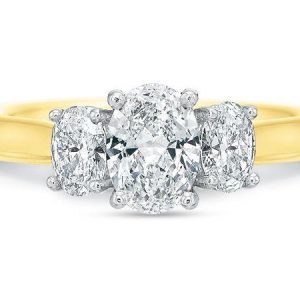 Desiree Oval Three Stone Engagement Ring