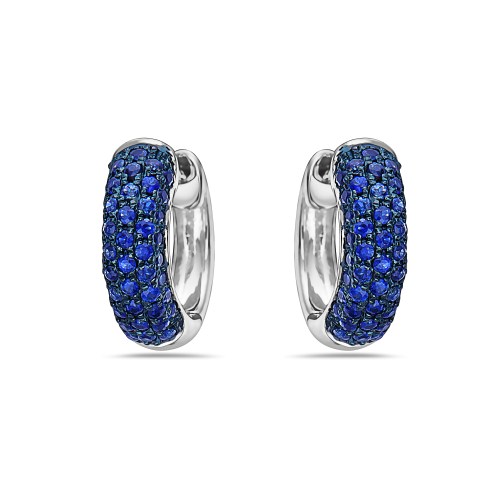 18kt white gold Ruby Diamond Hoop Earrings