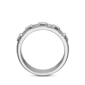 emerald round diamond cut band