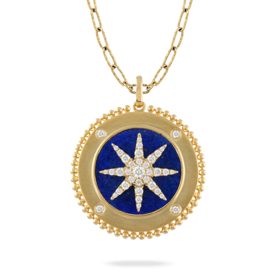 18K Lapis Diamond Necklace