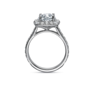 Cushion Halo Round Diamond Ring Setting