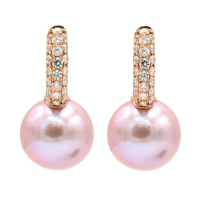 18kt rose gold Gemstone Pearl Earrings
