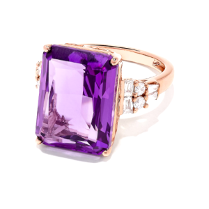 amethyst diamond cocktail ring