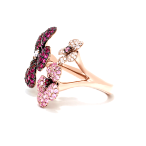 Diamond Sapphire Flower Ring