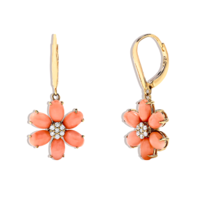 Coral Diamond Earrings