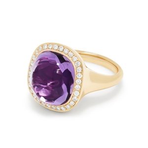 Amethyst and Diamond Ring
