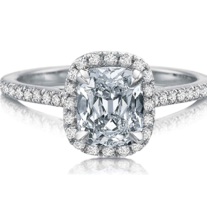 Cushion Halo Engagement Ring