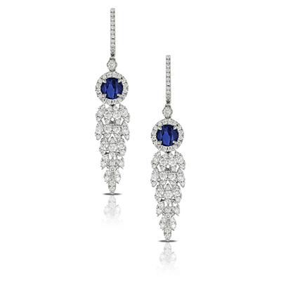 WHITE GOLD Sapphire Diamond Earrings