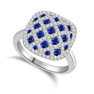 Halo Sea Sapphire Ring