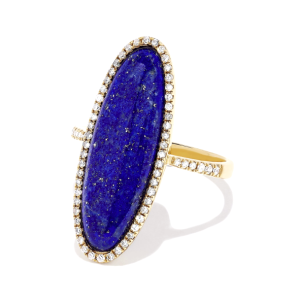 14kt yellow gold Lapis Lazuli Diamond Ring