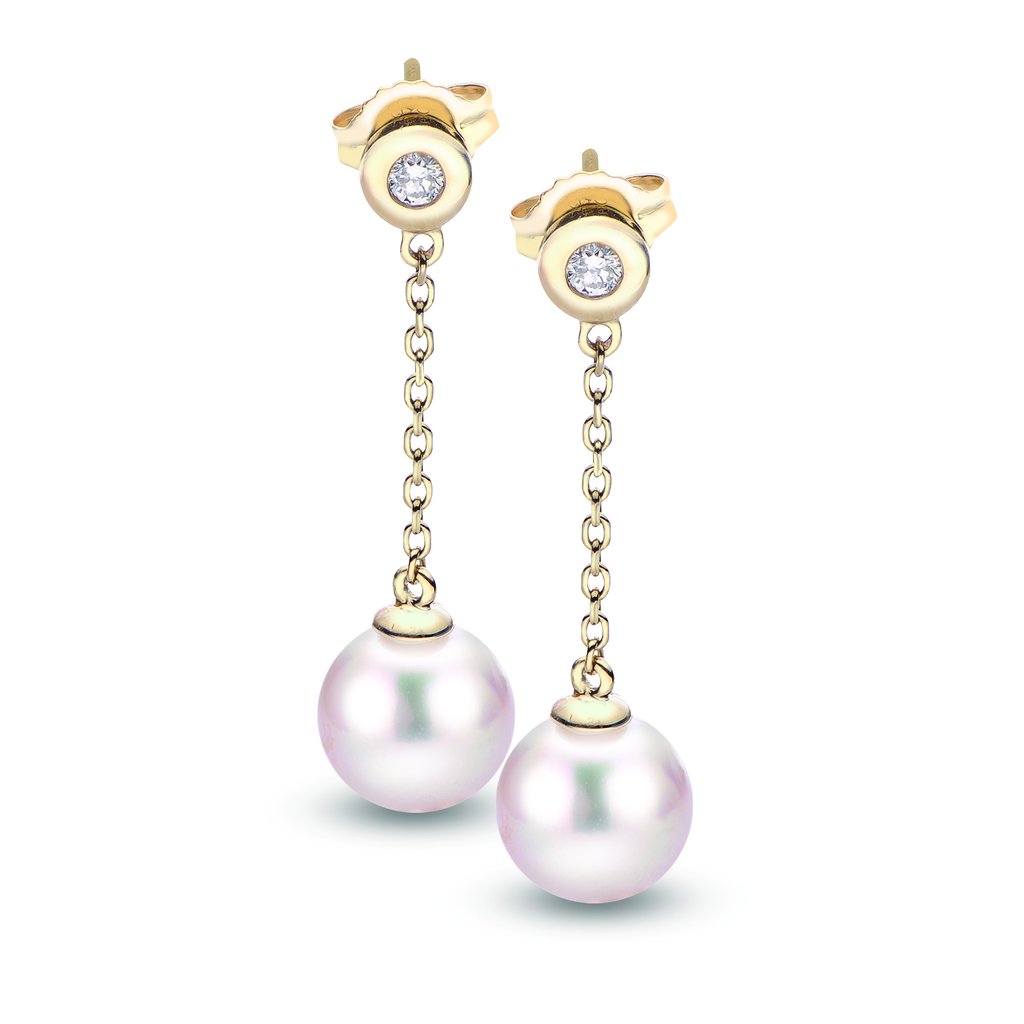 White Gold Akoya Pearl Earrings