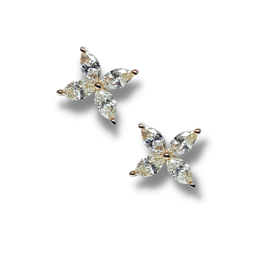 Marquise Diamond Cluster Earrings