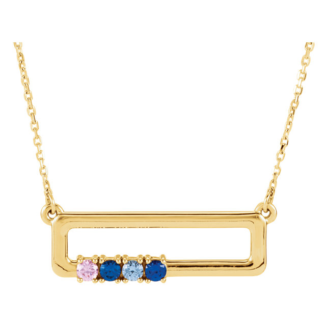 Three Stone Family Branch Necklace