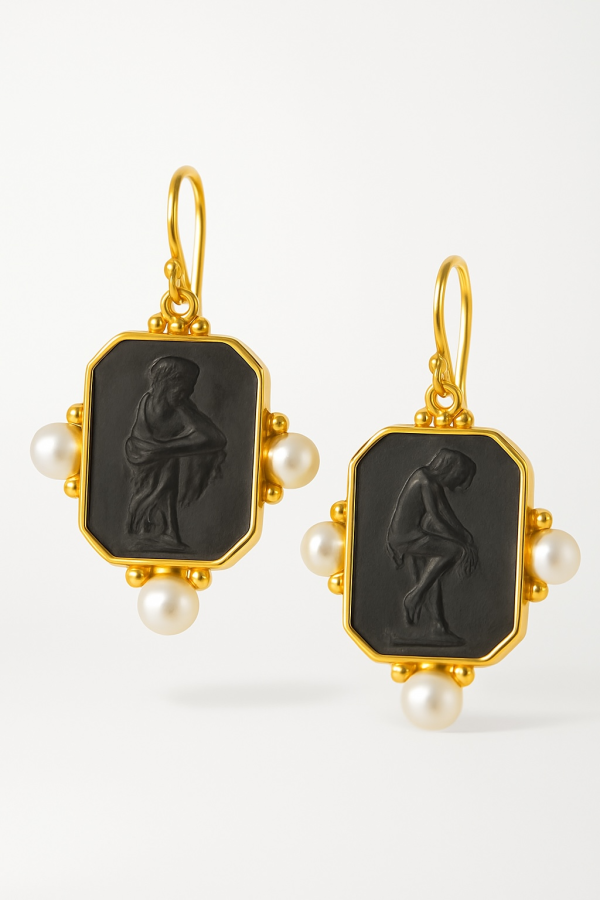 Antique Sterling Gold Earrings