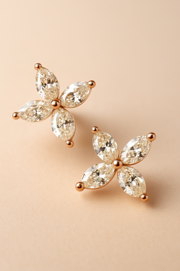 Marquise Diamond Cluster Earrings