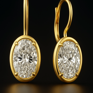 Oval Diamond Earrings