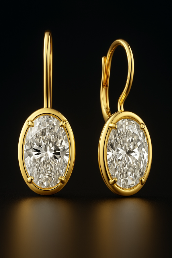 Oval Diamond Earrings