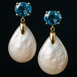 Pearl Blue Topaz Earrings