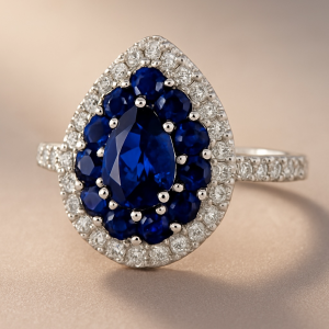 Pear Shape Sapphire Engagement Ring