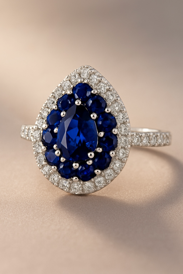 Pear Shape Sapphire Engagement Ring