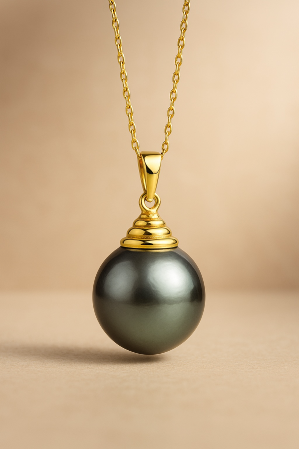 Yellow Gold Tahitian Pearl Pendant