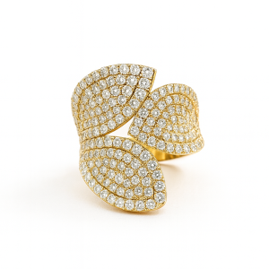 Pave Diamond Flower Ring