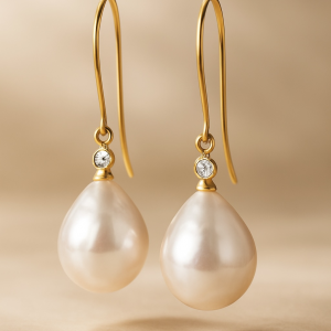 18kt Yellow Gold Pearl Earrings