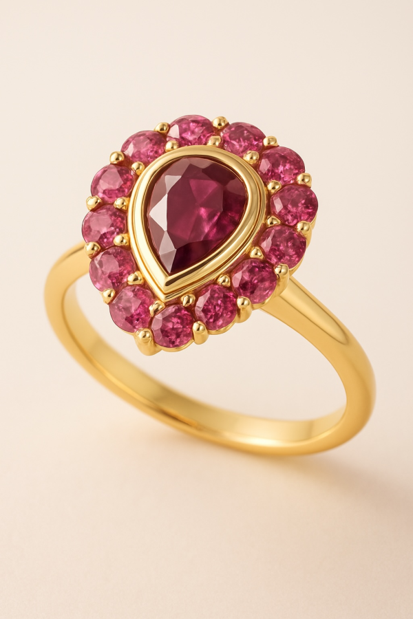 Pear Shape Ruby Ring
