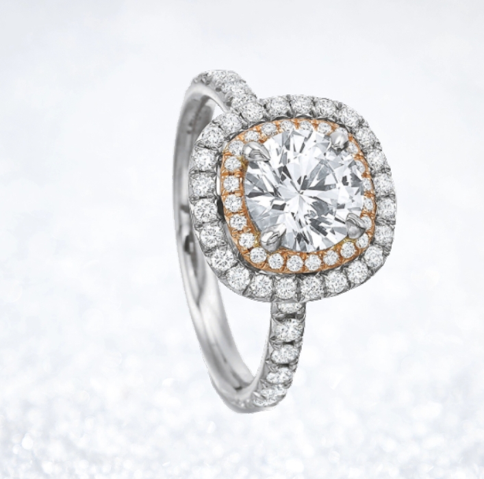 Emerald Halo Ring